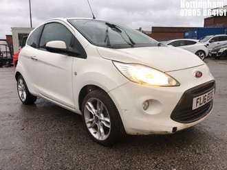 Location: Nottingham - 2016 FORD KA TITANIUM 3 Door Hatchback REG: FL16ECE, Keys: Yes, MOT Expiry date: 16/10/2025, 1242 Petrol, 5 Speed Manual Petrol, Former Keepers: 2