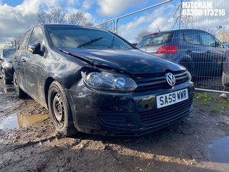 Location: Mitcham - 2009 VOLKSWAGEN GOLF S 5 Door Hatchback REG: SA59WWR, Keys: No, MOT Expiry date: 07/08/2026, 1390 Petrol, 5 Speed Manual Petrol, Former Keepers: 3