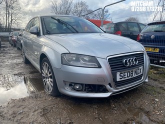 Location: Mitcham - 2008 AUDI A3 SE 101 MPI 5 Door Hatchback REG: SE08NDX, Keys: No, MOT Expiry date: 30/10/2025, 1595 Petrol, 5 Speed Manual Petrol, Former Keepers: 3
