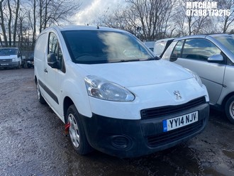 Location: Mitcham - 2014 PEUGEOT PARTNER 625 SE L1 HDI Panel Van REG: YY14NJV, Keys: No, MOT Expiry date: 24/03/2026, 1560 Diesel, 5 Speed Manual Diesel, Former Keepers: 5