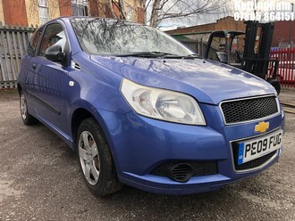 Location: Nottingham - 2009 CHEVROLET AVEO S AC 3 Door Hatchback REG: PE09FUG, Keys: No, MOT Expiry date: 21/07/2026, 1206 Petrol, 5 Speed Manual Petrol, Former Keepers: 5