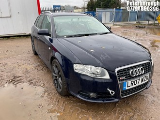 Location: Peterborough - 2007 AUDI A4 S LINE TDI 170 Estate REG: LR07WZK, Keys: No, MOT Expiry date: 16/05/2026, 1986 Diesel, 6 Speed Manual Diesel, Former Keepers: 7