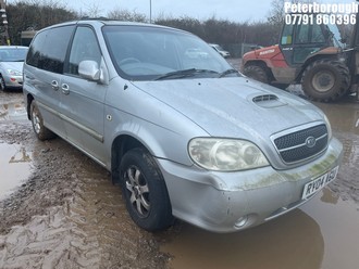 Location: Peterborough - 2004 KIA SEDONA LE AUTO MPV REG: RY04AGU, Keys: No, MOT Expiry date: 15/04/2025, 2902 Diesel, 4 Speed Auto Diesel, Former Keepers: 5