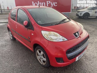 Location: South Wales - 2011 PEUGEOT 107 ENVY 5 Door Hatchback REG: AK11YJC, Keys: No, MOT Expiry date: 29/10/2024, 998 Petrol, 5 Speed Manual Petrol, Former Keepers: 5