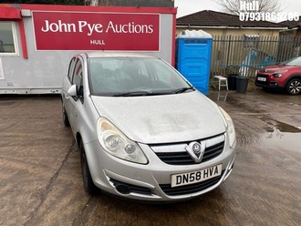 Location: Hull - 2008 VAUXHALL CORSA CLUB A/C 5 Door Hatchback REG: DN58HVA, Keys: No, MOT Expiry date: 01/12/2025, 1229 Petrol, 5 Speed Manual Petrol, Former Keepers: 7