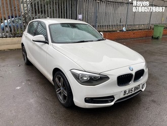 Location: Hayes - 2015 BMW 116I SPORT 5 Door Hatchback REG: BJ15BNA, Keys: No, MOT Expiry date: 16/12/2025, 1598 Petrol, 6 Speed Manual Petrol, Former Keepers: 3