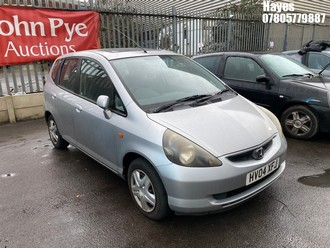 Location: Hayes - 2004 HONDA JAZZ SE 5 Door Hatchback REG: HV04XFJ, Keys: No, MOT Expiry date: 24/09/2025, 1339 Petrol, 5 Speed Manual Petrol, Former Keepers: 3