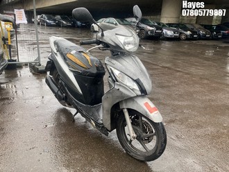 Location: Hayes - 2013 HONDA NSC 110 WH-B Motorcycle REG: LB62XXG, Keys: No, MOT Expiry date: 03/11/2025, 108 Petrol, AUTOMATIC, Former Keepers: 5