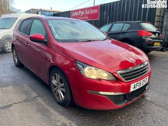 Location: Stapleford - 2015 PEUGEOT 308 ACTIVE HDI BLUE S/S 5 Door Hatchback REG: AF15OYZ, Keys: Yes, MOT Expiry date: 12/04/2026, 1560 Diesel, 6 Speed Manual Diesel, Former Keepers: 3