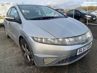 Location: Manchester - 2007 HONDA CIVIC ES I-VTEC S-A 5 Door Hatchback REG: SL57GDA, 1799 Petrol, 6 Speed Semi Auto Petrol, Former Keepers: 8, Keys: No, MOT Expiry date: 15/05/2026