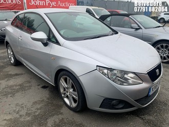 Location: Belvedere - 2012 SEAT IBIZA SE COPA 3 Door Hatchback REG: KM61WXS, Keys: No, MOT Expiry date: 06/11/2025, 1390 Petrol, 5 Speed Manual Petrol, Former Keepers: 5