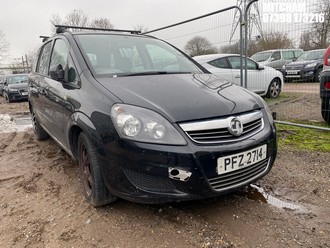 Location: Mitcham - 2013 VAUXHALL ZAFIRA EXCLUSIV MPV REG: PFZ2714, Keys: No, MOT Expiry date: 08/11/2026, 1598 Petrol, 5 Speed Manual Petrol, Former Keepers: 4