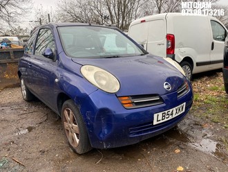 Location: Mitcham - 2005 NISSAN MICRA SE 3 Door Hatchback REG: LB54XKW, Keys: No, MOT Expiry date: 10/04/2026, 1240 Petrol, 5 Speed Manual Petrol, Former Keepers: 4
