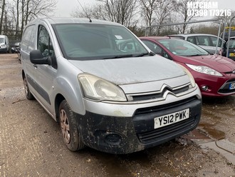 Location: Mitcham - 2012 CITROEN BERLINGO 625 ENTERPRISE H Panel Van REG: YS12PWK, Keys: No, MOT Expiry date: 10/10/2025, 1560 Diesel, 5 Speed Manual Diesel, Former Keepers: 7