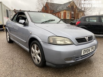 Location: Nottingham - 2004 VAUXHALL ASTRA COUPE CONVERTIBLE Convertible REG: OV04TPU, Keys: No, MOT Expiry date: 02/07/2026, 1796 Petrol, 5 Speed Manual Petrol, Former Keepers: 4