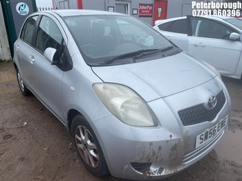 Location: Peterborough - 2006 TOYOTA YARIS T3 5 Door Hatchback REG: SW56EWE, Keys: No, MOT Expiry date: 13/04/2026, 1296 Petrol, 5 Speed Manual Petrol, Former Keepers: 6