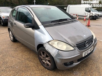 Location: Brentwood - 2007 MERCEDES A150 CLASSIC SE 3 Door Hatchback REG: GF07WXP, Keys: No, MOT Expiry date: 15/10/2026, 1498 Petrol, 5 Speed Manual Petrol, Former Keepers: 8