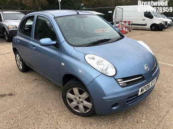 Location: Brentwood - 2006 NISSAN MICRA SE 5 Door Hatchback REG: WP06XYY, Keys: No, MOT Expiry date: 06/09/2025, 1240 Petrol, 5 Speed Manual Petrol, Former Keepers: 14