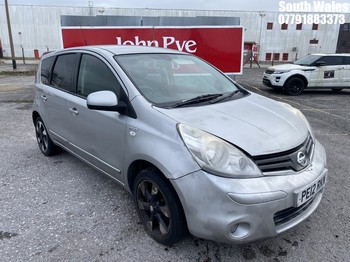 Location: South Wales - 2012 NISSAN NOTE N-TEC+ MPV REG: PE12RKN, Keys: No, MOT Expiry date: 29/11/2025, 1386 Petrol, 5 Speed Manual Petrol, Former Keepers: 5