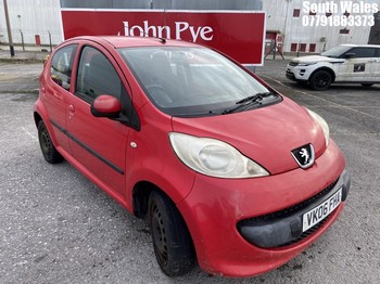 Location: South Wales - 2006 PEUGEOT 107 URBAN 5 Door Hatchback REG: VK06FHA, Keys: No, MOT Expiry date: 22/05/2025, 998 Petrol, 5 Speed Manual Petrol, Former Keepers: 11