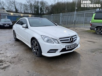 Location: Leeds - 2013 MERCEDES-BENZ E200 SPORT CGI BLUEEF-CY Coupe REG: NU63EOY, Keys: No, MOT Expiry date: 26-09-2025, 1796 Petrol, 7 Speed Auto Petrol, Former Keepers: 3