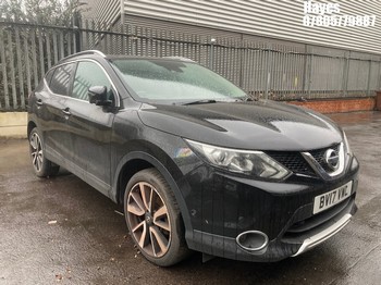 Location: Hayes - 2017 NISSAN QASHQAI TEKNA DIG-T 5 Door Hatchback REG: BV17VWL, Keys: No, MOT Expiry date: 01/10/2025, 1197 Petrol, 6 Speed Manual Petrol, Former Keepers: 2