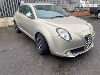 Location: Hayes - 2010 ALFA ROMEO MITO LUSSO 3 Door Hatchback REG: MK10FFP, Keys: No, MOT Expiry date: 23/07/2026, 1368 Petrol, 6 Speed Manual Petrol, Former Keepers: 4