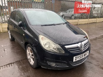 Location: Hayes - 2009 VAUXHALL CORSA SXI A/C 5 Door Hatchback REG: DY59NHT, Keys: No, MOT Expiry date: 18/05/2026, 1229 Petrol, 5 Speed Manual Petrol, Former Keepers: 6