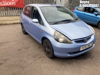 Location: Hayes - 2003 HONDA JAZZ SE 5 Door Hatchback REG: YG53WLD, Keys: No, MOT Expiry date: 14/01/2026, 1339 Petrol, 5 Speed Manual Petrol, Former Keepers: 4