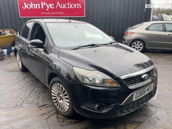 Location: Stapleford - 2008 FORD FOCUS TITANIUM 100 5 Door Hatchback REG: GD08MOU, Keys: No, MOT Expiry date: 03/04/2026, 1596 Petrol, 5 Speed Manual Petrol, Former Keepers: 6
