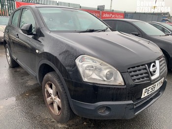 Location: BELVEDERE - 2009 NISSAN QASHQAI VISIA 5 Door Hatchback REG: PE59YYN, 1598 PETROL, 5 Speed Manual Petrol, Former Keepers: 4, Keys: No, MOT: Expiry date10.12.2025