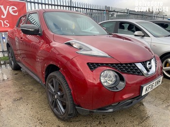Location: Belvedere - 2016 NISSAN JUKE N-CONNECTA DIG-T 5 DOOR HATCHBACK REG: KF16XMH, 1197cc PETROL, 6 SPEED MANUAL PETROL, Former Keepers: 3, Keys: Yes, MOT Expiry date: 18.02.2026