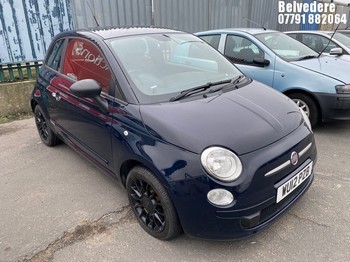 Location: Belvedere - 2012 FIAT 500 TWINAIR 3 Door Hatchback REG: WU12PZB, Keys: No, MOT Expiry date: 18/09/2026, 875 Petrol, 5 Speed Manual Petrol, Former Keepers: 6