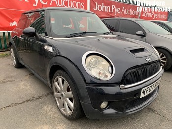 Location: Belvedere - 2007 MINI COOPER S 3 Door Hatchback REG: KF07RXX, Keys: No, MOT Expiry date: 08/05/2026, 1598 Petrol, 6 Speed Manual Petrol, Former Keepers: 12