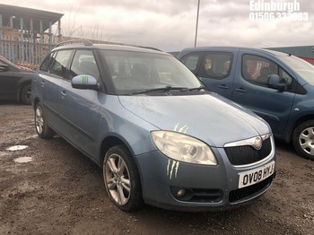 Location: Edinburgh - 2008 SKODA FABIA 3 TDI 105 Estate REG: OV08HYJ, Keys: Yes, MOT Expiry date: 28/10/2025, 1896 Diesel, 5 Speed Manual Diesel, Former Keepers: 5