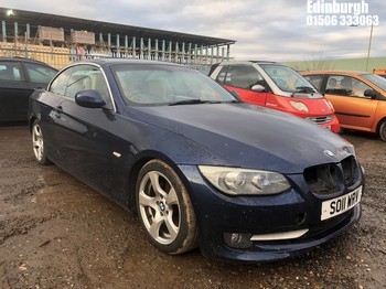 Location: Edinburgh - 2011 BMW 320D SE 181 Convertible REG: SO11WRV, Keys: No, MOT Expiry date: 28/07/2025, 1995 Diesel, 6 Speed Manual Diesel, Former Keepers: 5