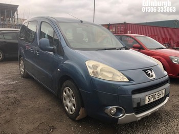 Location: Edinburgh - 2010 PEUGEOT PARTNER TEPEE S HDI 75 MPV REG: SP10SHV, Keys: No, MOT Expiry date: 23/02/2026, 1560 Diesel, 5 Speed Manual Diesel, Former Keepers: 2