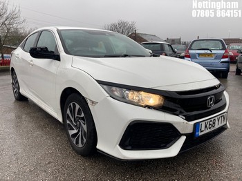 Location: Nottingham - 2018 HONDA CIVIC SE VTEC CVT 5 Door Hatchback REG: LK68YTM, Keys: Yes, MOT Expiry date: 16/03/2026, 988 Petrol, Variable Speed Auto Petrol, Former Keepers: 2
