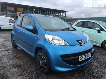 Location: Edinburgh - 2008 PEUGEOT 107 URBAN 3 Door Hatchback REG: SK08XBZ, Keys: No, MOT Expiry date: 30/04/2026, 998 Petrol, 5 Speed Manual Petrol, Former Keepers: 8