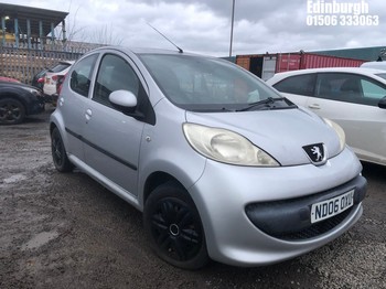 Location: Edinburgh - 2006 PEUGEOT 107 URBAN 5 Door Hatchback REG: ND06OXU, Keys: No, MOT Expiry date: 01/02/2025, 998 Petrol, 5 Speed Manual Petrol, Former Keepers: 7