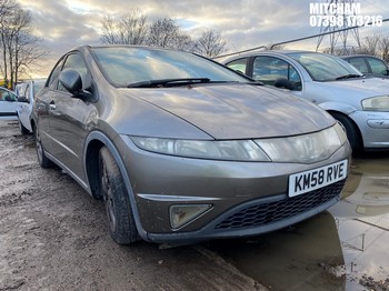 Location: Mitcham - 2008 HONDA CIVIC ES I-VTEC 5 Door Hatchback REG: KM58RVE, Keys: No, MOT Expiry date: 24/11/2025, 1799 Petrol, 6 Speed Manual Petrol, Former Keepers: 6