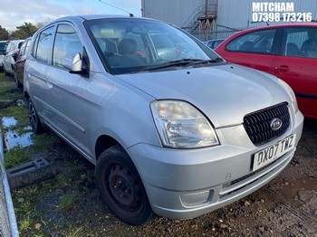 Location: Mitcham - 2007 KIA PICANTO Estate REG: DX07TWZ, Keys: No, MOT Expiry date: 13/08/2025, 1086 Petrol, Manual, Former Keepers: 5