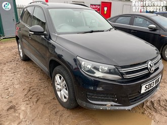 Location: Peterborough - 2013 VOLKSWAGEN TIGUAN S TDI BLUE TECH 4M Estate REG: SD13VUK, Keys: No, MOT Expiry date: 19/08/2025, 1968 Diesel, 7 Speed S-Auto Diesel, Former Keepers: 13