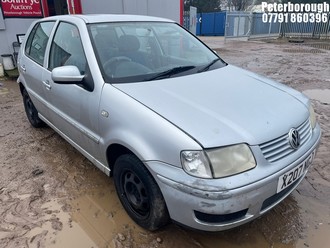 Location: Peterborough - 2001 VOLKSWAGEN POLO MATCH 5 Door Hatchback REG: X207NGJ, Keys: No, MOT Expiry date: 19/12/2025, 1390 Petrol, 5 Speed Manual Petrol, Former Keepers: 3