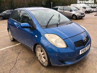 Location: Brentwood - 2006 TOYOTA YARIS T3 5 Door Hatchback REG: YH06DTK, Keys: No, MOT Expiry date: 14/10/2025, 1296 Petrol, 5 Speed Manual Petrol, Former Keepers: 6