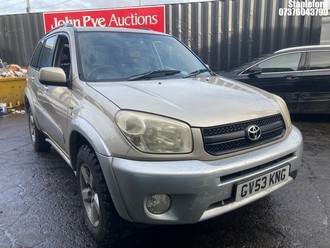 Location: Stapleford - 2003 TOYOTA RAV4 XT3 VVTI Estate REG: GV53KNG, Keys: Yes, MOT Expiry date: 16/11/2026, 1998 Petrol, 5 Speed Manual Petrol, Former Keepers: 5