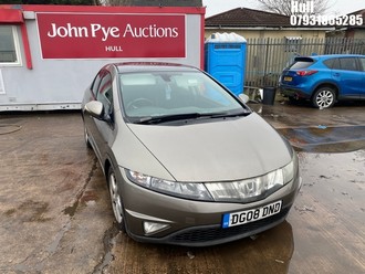 Location: Hull - 2008 HONDA CIVIC ES I-CTDI 5 Door Hatchback REG: DG08DND, Keys: No, MOT Expiry date: 03/08/2025, 2204 Diesel, 6 Speed Manual Diesel, Former Keepers: 5
