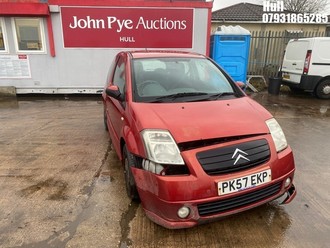Location: Hull - 2007 CITROEN C2 FURIO 3 Door Hatchback REG: PK57EKP, Keys: No, MOT Expiry date: 04/10/2026, 1360 Petrol, 5 Speed Manual Petrol, Former Keepers: 6
