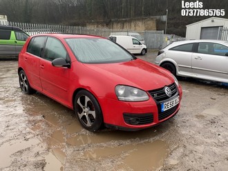 Location: Leeds - 2008 VOLKSWAGEN GOLF GT SPORT TDI 140 S-A 5 Door Hatchback REG: RE58XLZ, Keys: No, MOT Expiry date: 16-11-2025, 1968 Diesel, 6 Speed Semi Auto Diesel, Former Keepers: 9