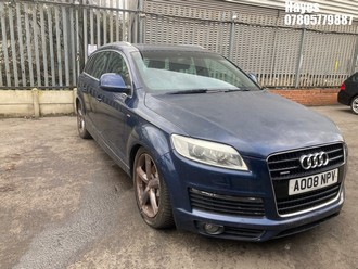Location: Hayes - 2008 AUDI Q7 S LINE QUATTRO FSI Estate REG: AO08NPV, Keys: No, MOT Expiry date: 20/08/2026, 4163 Petrol, 6 Speed Auto Petrol, Former Keepers: 10